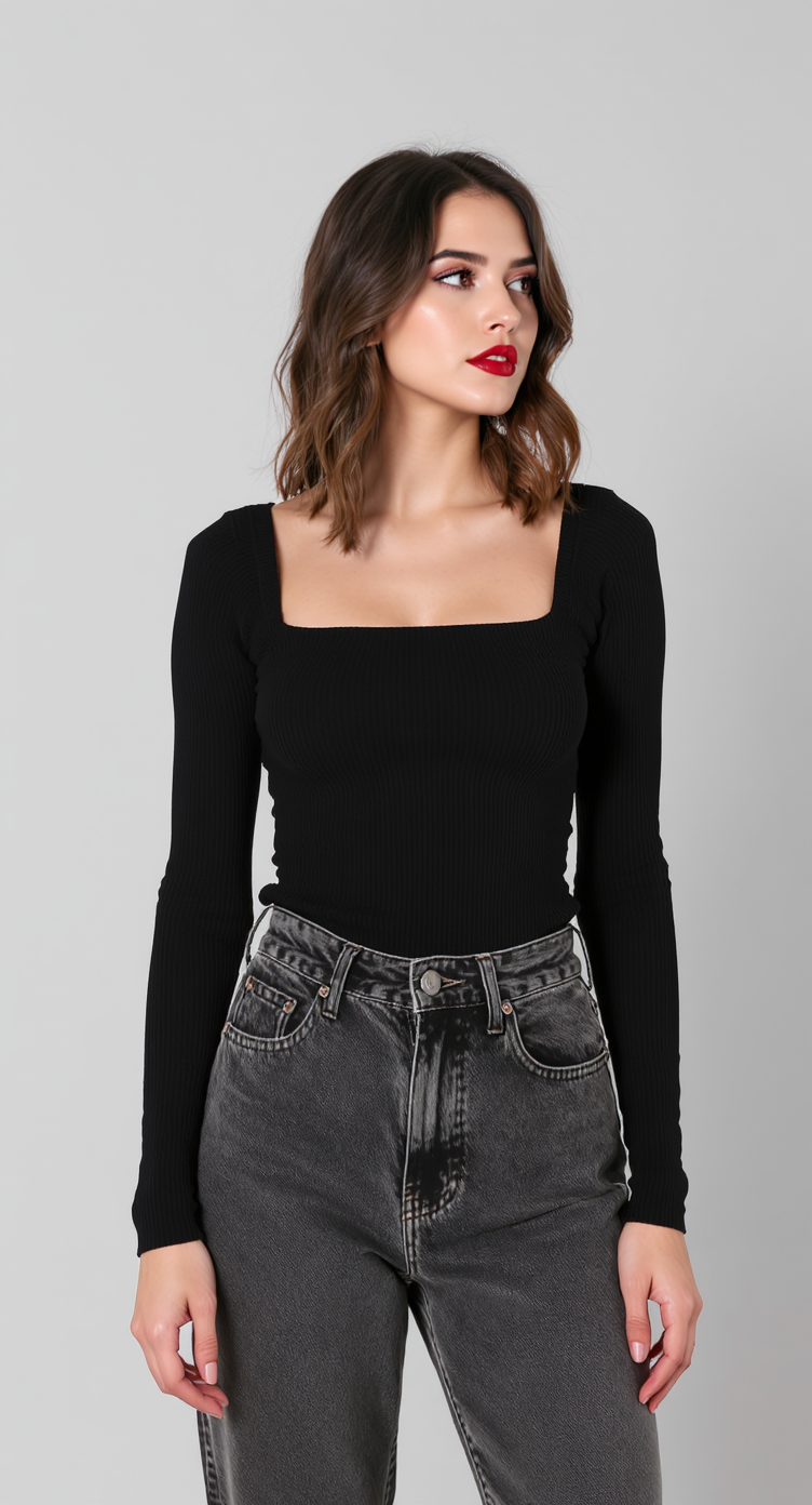 Long Sleeve Slim - Black