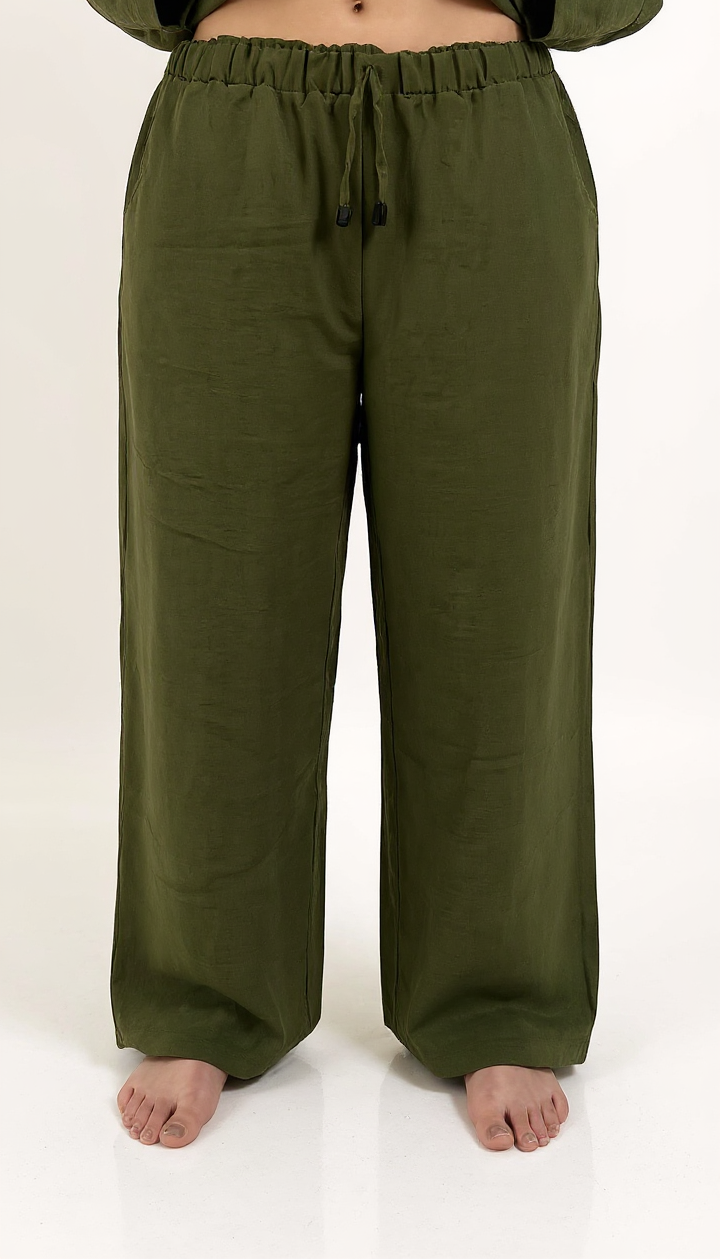 Linen Pants - Olive