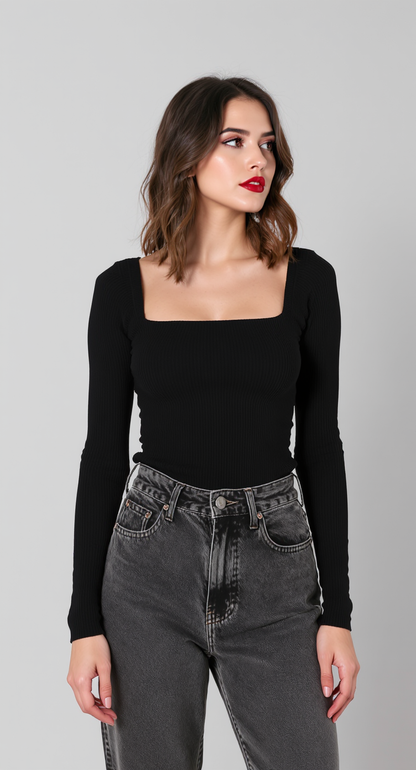 Long Sleeve Slim - Black