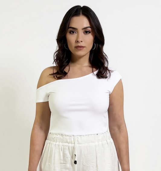 One Shoulder Slim - White