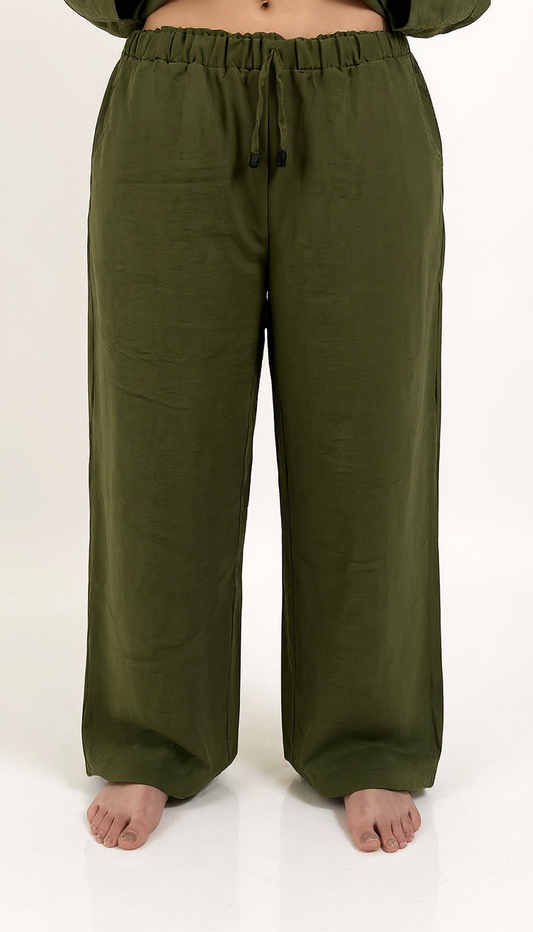 Linen Pants - Olive