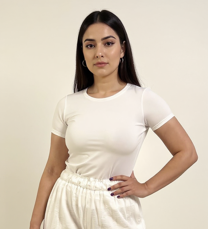 Short Sleeve Slim - White