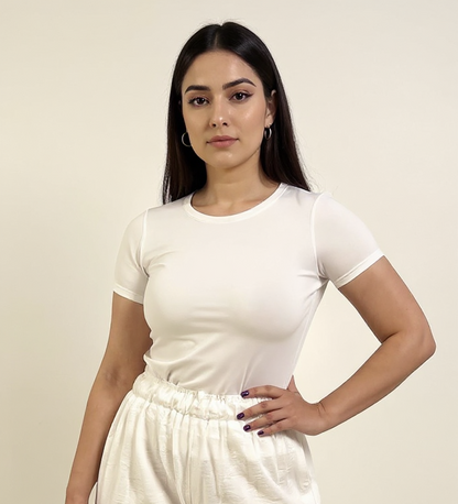 Short Sleeve Slim - White